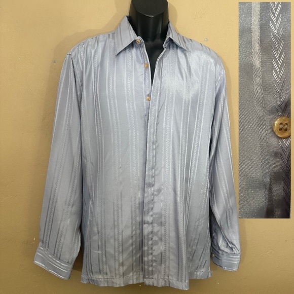 Loris Azzaro Silk Shirt VINTAGE 1960s 21" armpit to armpit seams - Picture 1 of 4